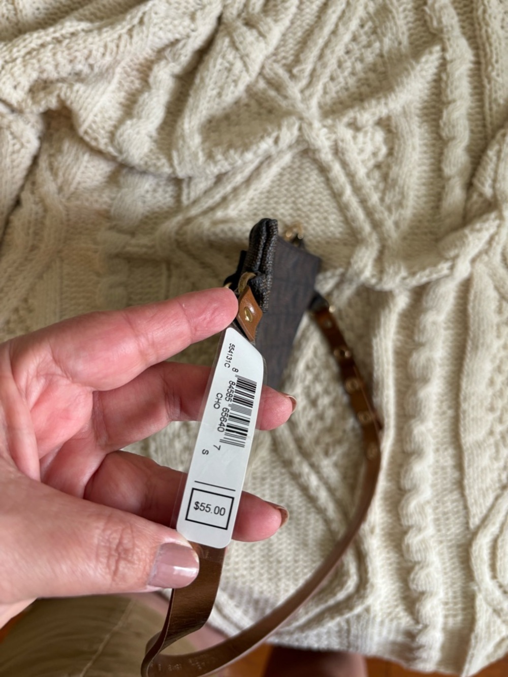 Michael Kors Dark Brown MK Logo Chain Crossbody - Picture 5 of 5